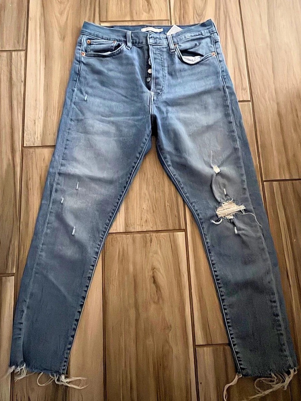 Levi's Wedgie Skinny Jeans Distressed Blue